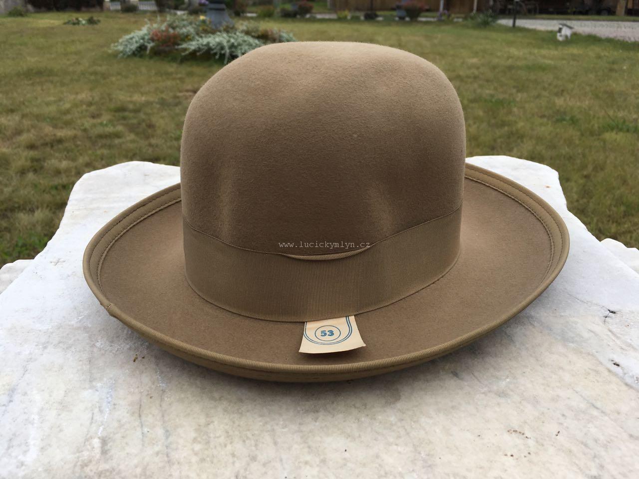 Starožitný klobouk-světle hnědý 53
