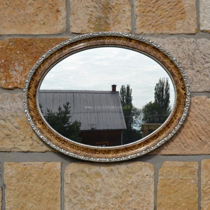 Starožitné oválné zrcadlo
