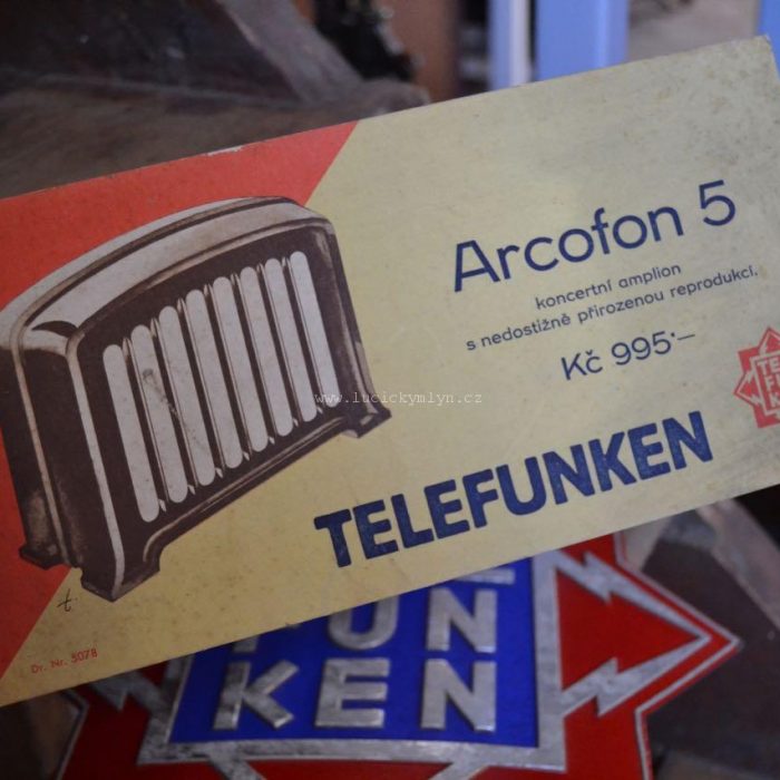 Reklamní cedule Telefunken Arcofon 5