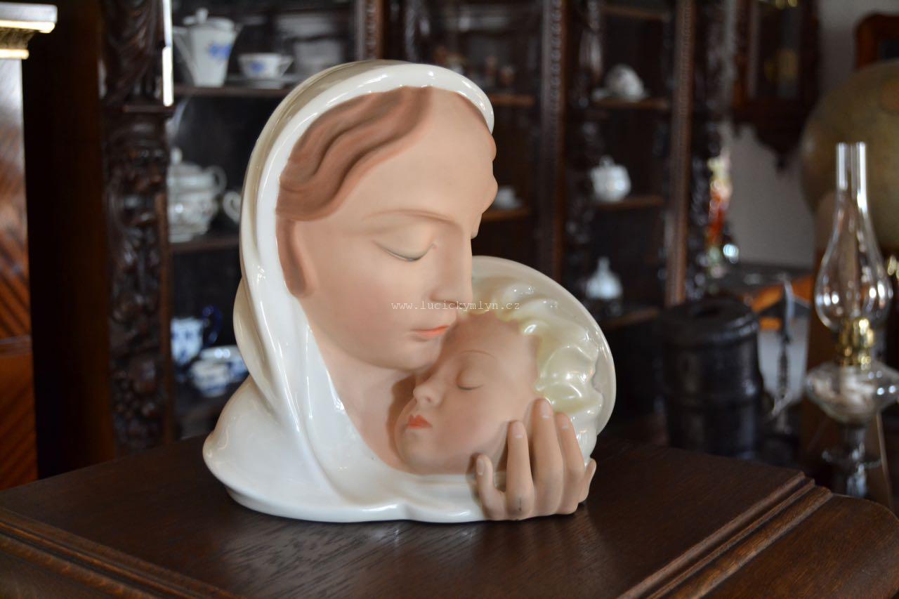 Porcelánová plastika - Madony s dítětem