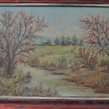 Obraz „Potok mezi kvetoucími stromy“ malíř V. Čada