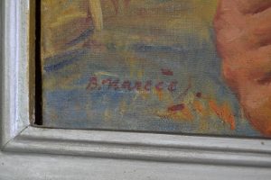 Obraz olej na plátně „Staří pracovníci na žních“ malíř Bohumil Mareček