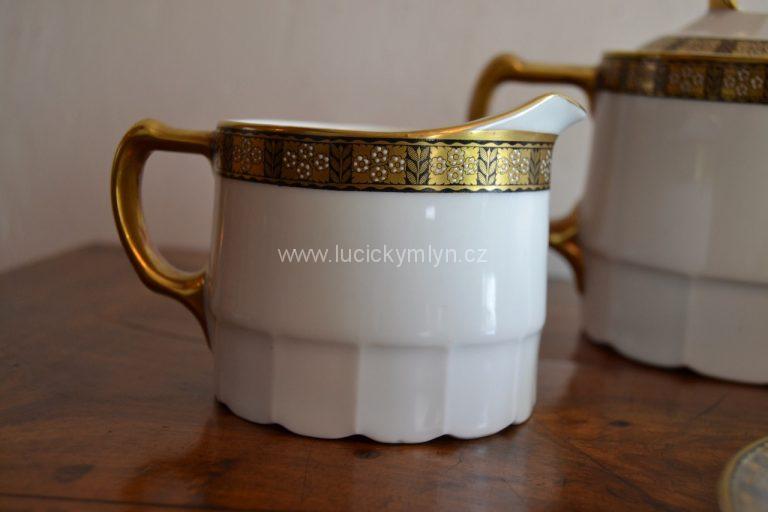 Krásný čajový porcelánový servis ve stylu Art-deco, pro 12 osob