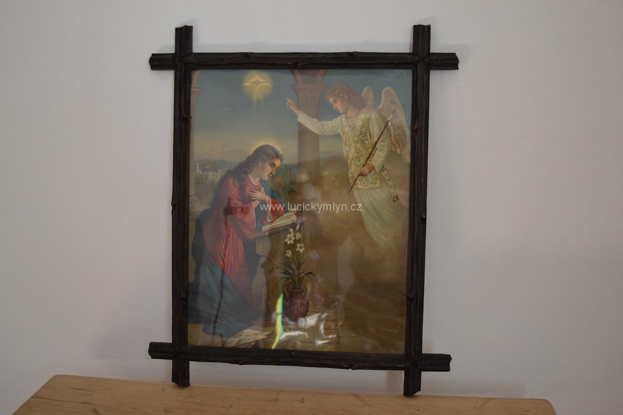 Originální starožitný tisk s motivem ze života svatých Originální starožitný tisk s motivem ze života svatých