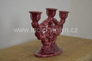 Romantický svícen z krásně vybarvené keramiky
