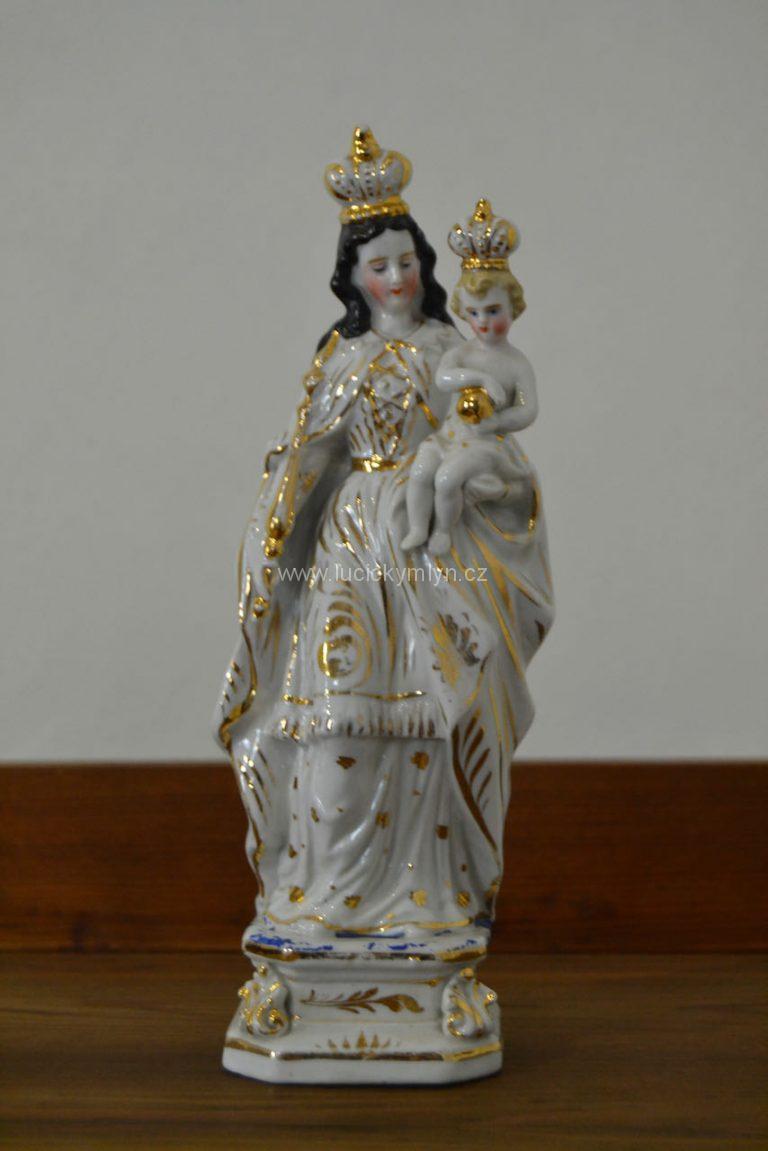 Porcelánová soška panny Marie s Ježíškem