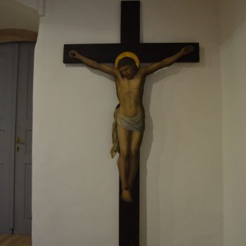 Kristus na kříži - originální malba na plechu