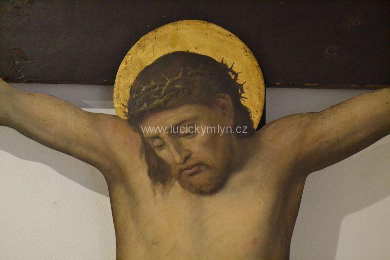 Kristus na kříži - originální malba na plechu