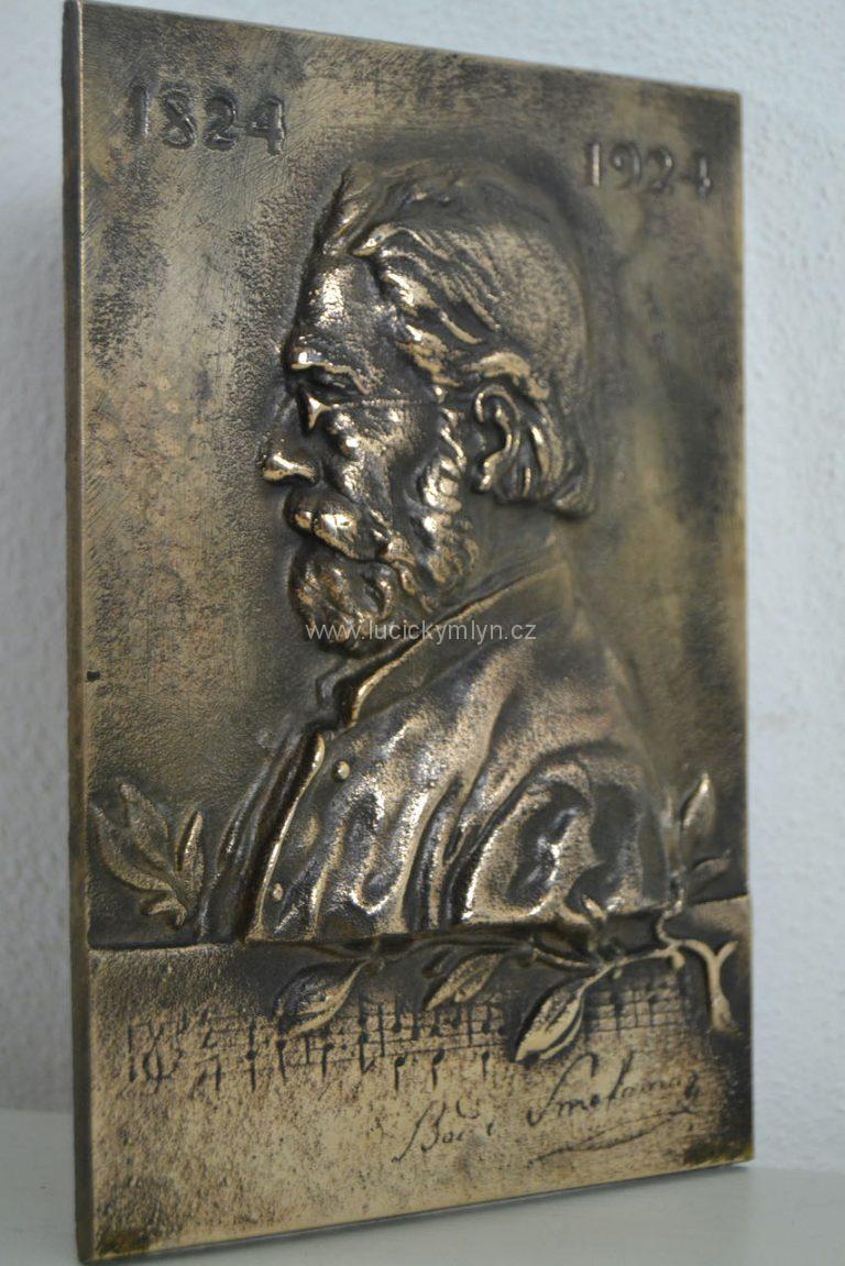 Nástěnná bronzová plaketa Bedřich Smetana