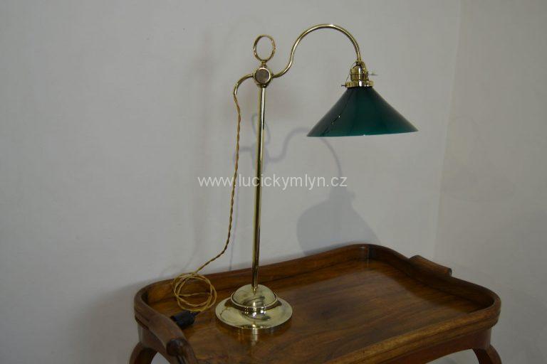 Vyšší starožitná stolní lampa z mosazi ve stylu ART-DECO