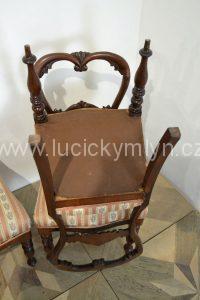 Starožitné jídelní židle z mahagonu