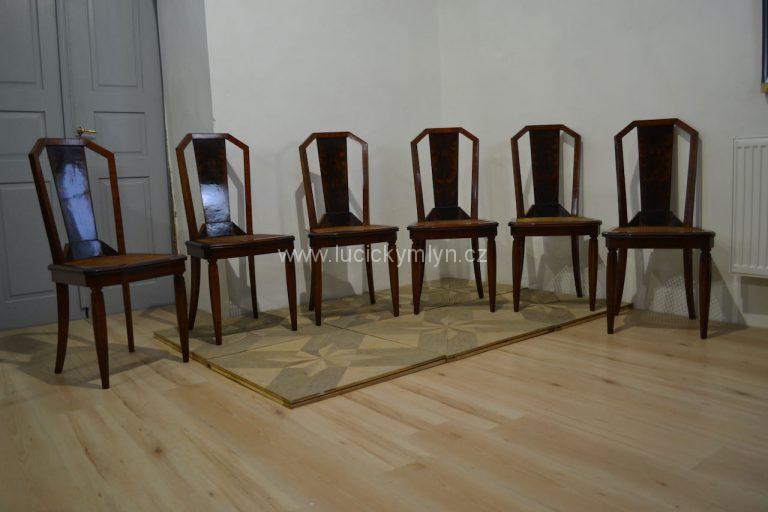 Sada 6 originálních kubistických židlí