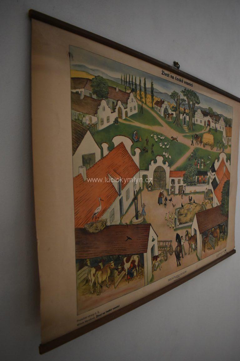 Tištěný plakát - Život na české vesnici