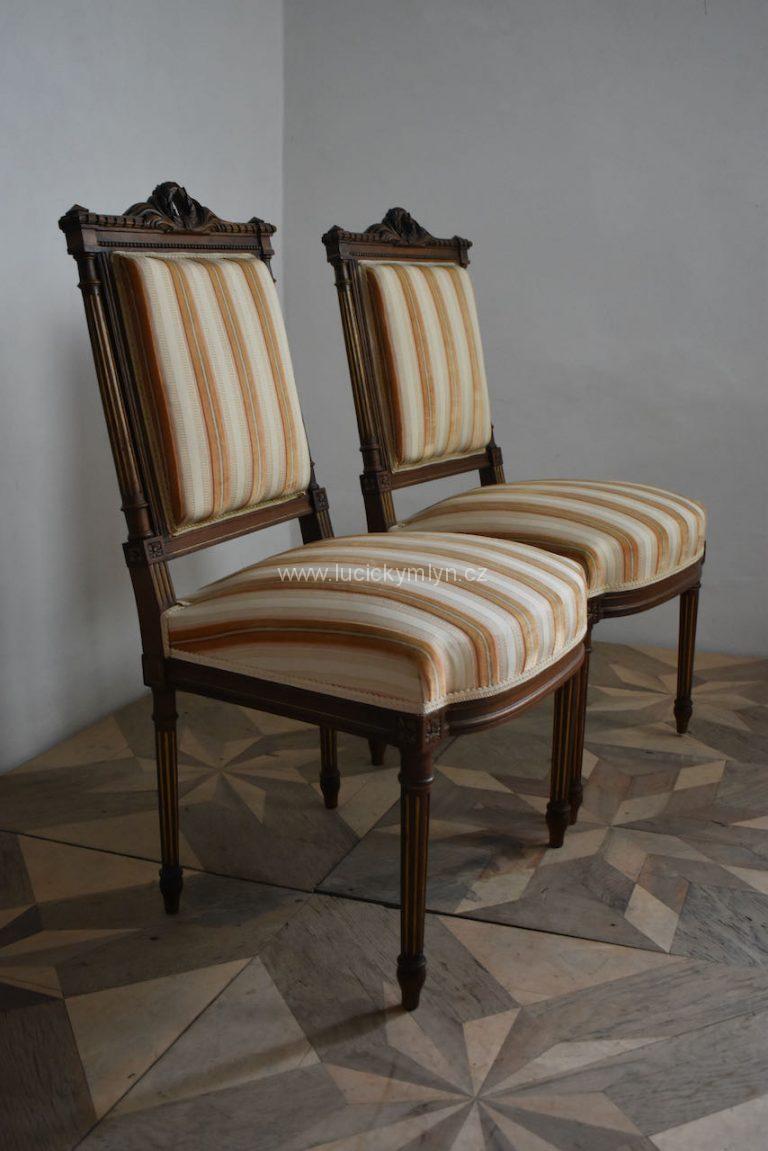 Kvalitní a tvarově ušlechtilé neoklasicistní židle