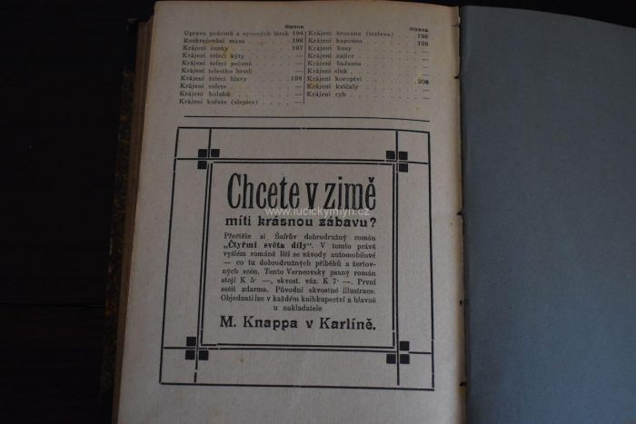 Česká kuchařka - starožitná kniha z 1/3 20. stol. v původním a dobrém stavu