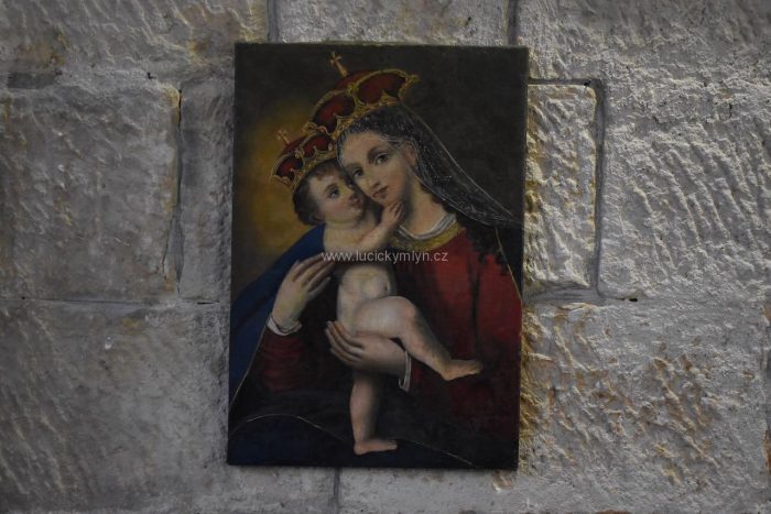 Starožitný obraz „Madona s Ježíškem“