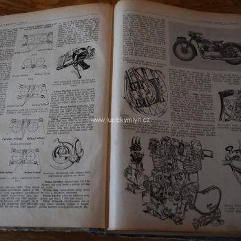 Stará kniha, svázaný časopis tzv. čtrnácti deník SVĚT motorů