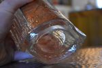 Designová retro váza z masivního litého skla