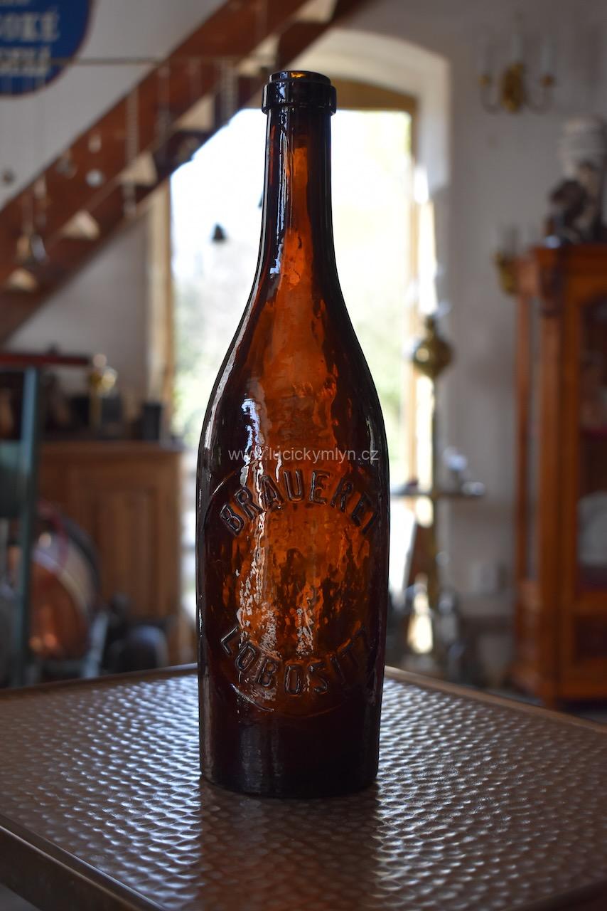 Ojedinělá starožitná pivní láhev BRAUEREI LOBOSITZ Ojedinělá starožitná pivní láhev BRAUEREI LOBOSITZ