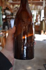Ojedinělá starožitná pivní láhev BRAUEREI LOBOSITZ