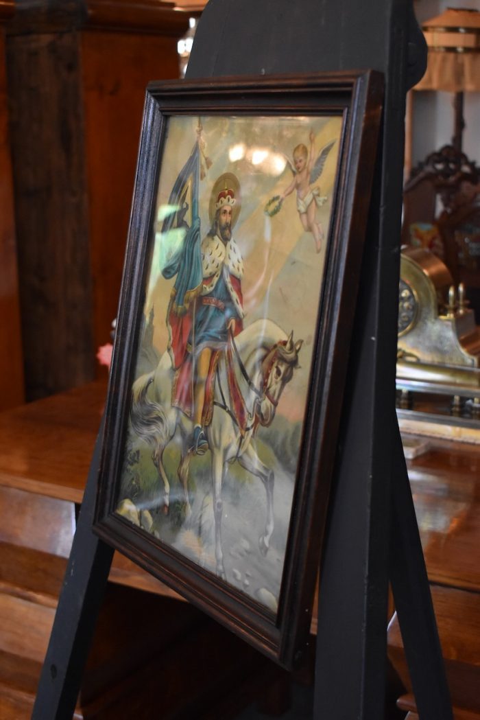 Svatý Václav – starožitný ručně kolorovaný tisk