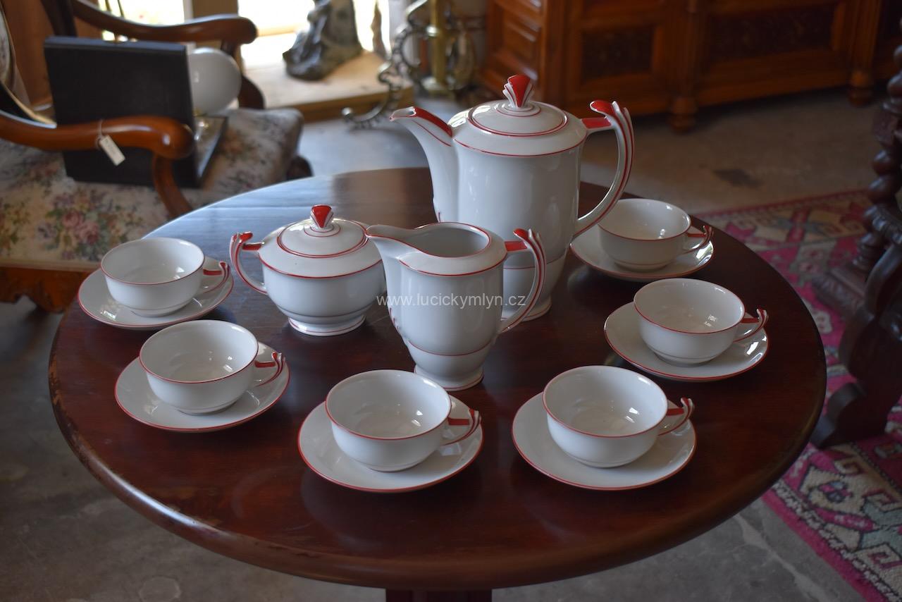 Krásný starožitný porcelánový servis Krásný starožitný porcelánový servis