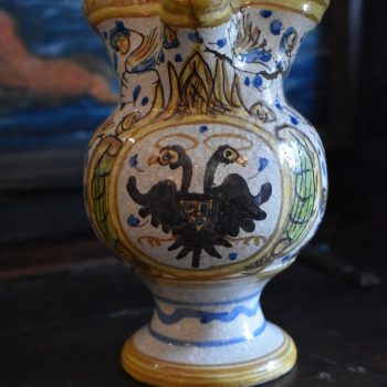 Vzácný starožitný džbánek - HABÁNSKÁ keramika