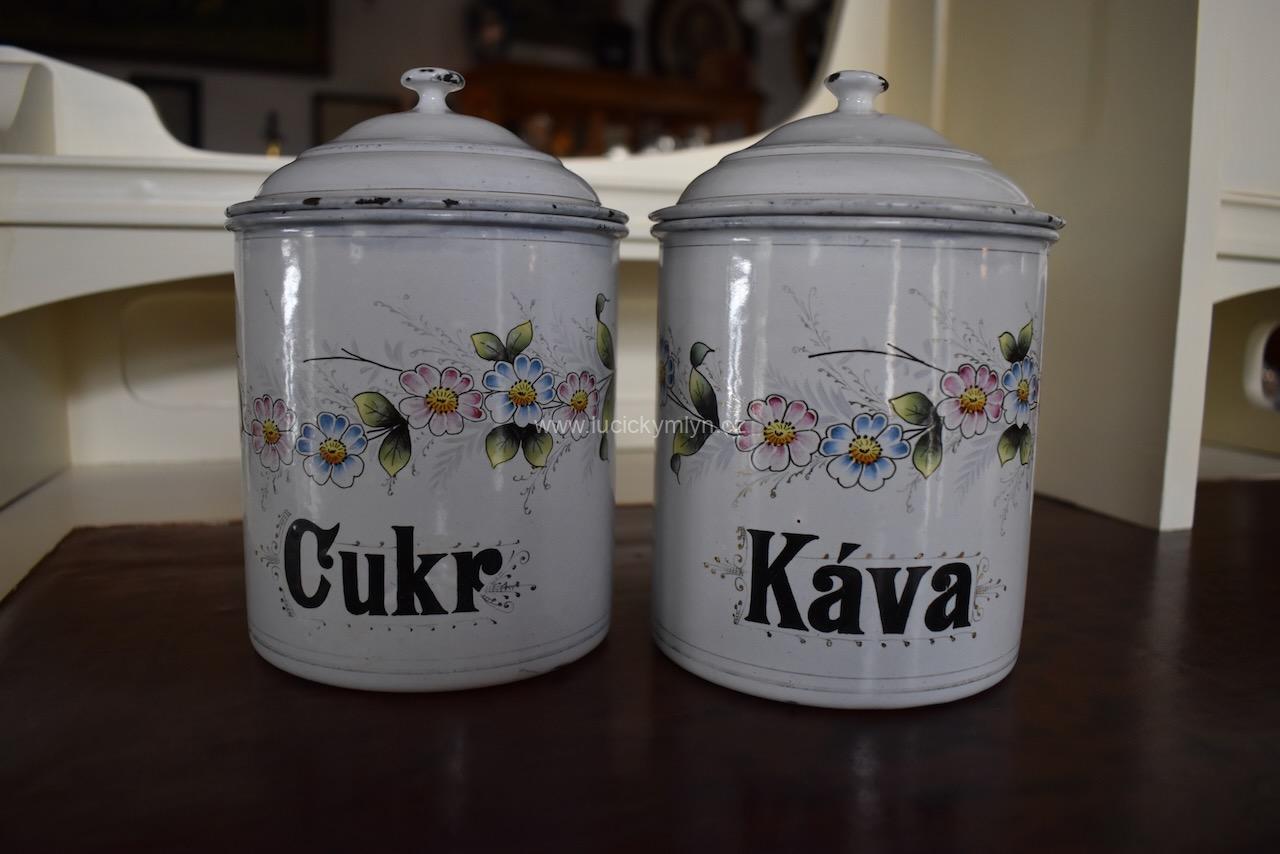 Starožitné dózy na kávu a cukr Starožitné dózy na kávu a cukr
