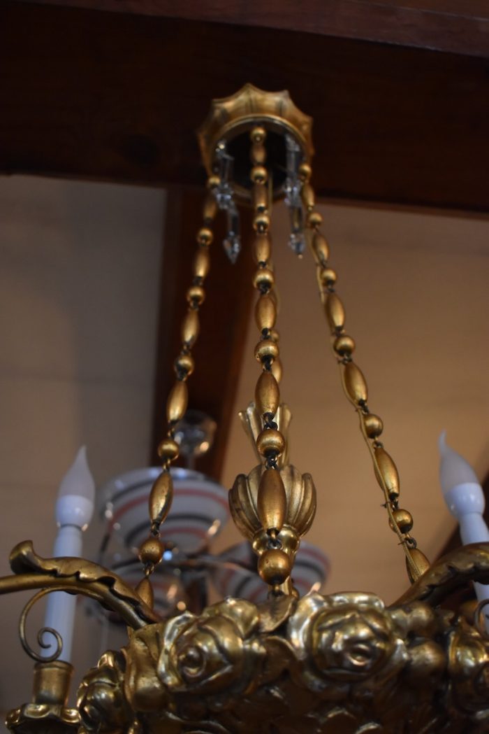 Starožitný svíčkový lustr
