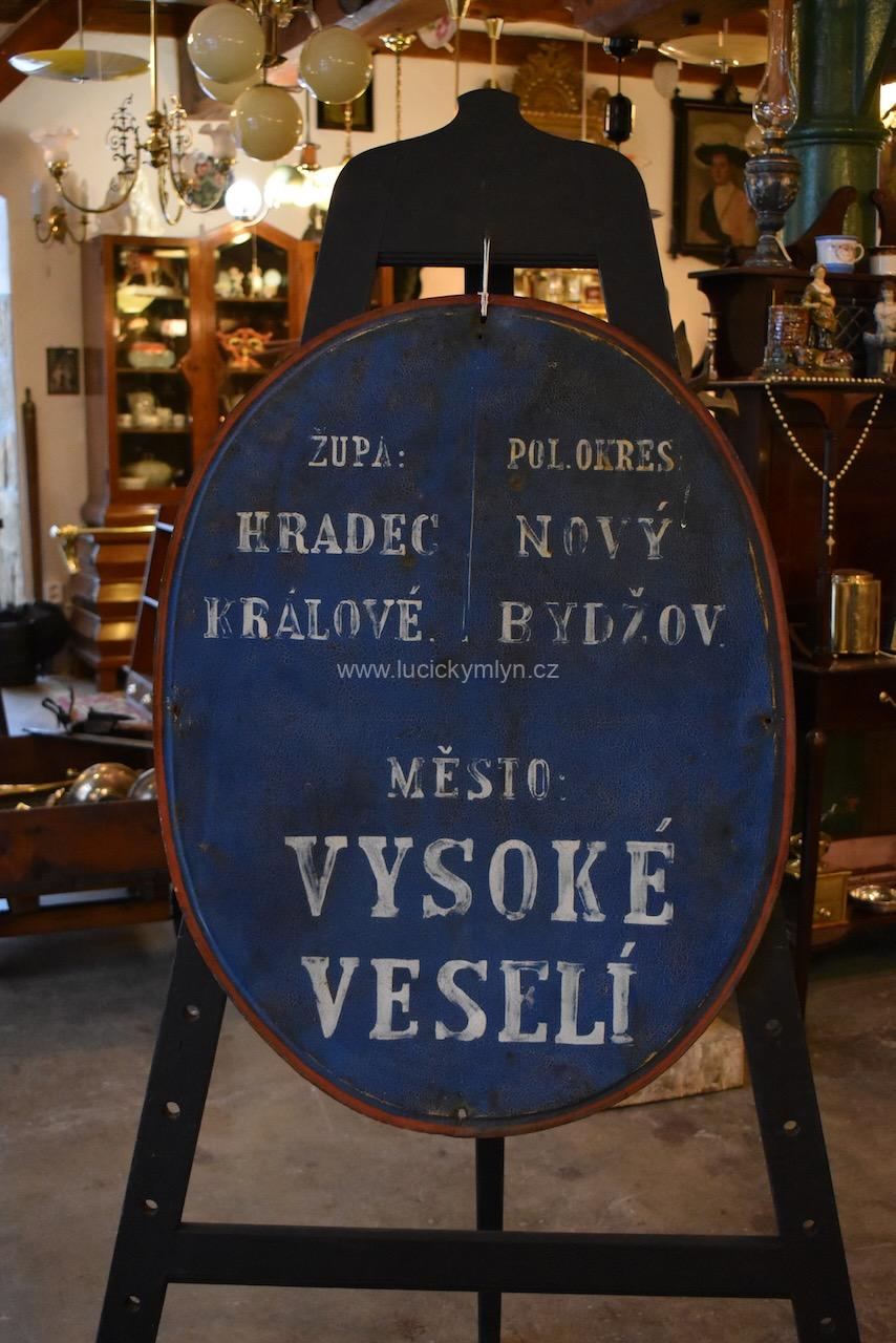 Historická úřední cedule Vysoké Veselí Historická úřední cedule Vysoké Veselí