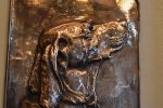Starožitná plaketa z bronzu - lovecký pes