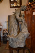 Starožitná umělecká soška - První krůčky