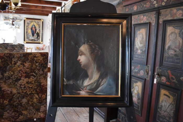 Starožitný barokní obraz Panny Marie