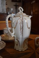 Krásný starožitný čajový či kávový porcelánový servis