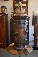 Starožitný secesní zásobník na zrnkovou kávu - značený výrobcem Karel Jeřábek