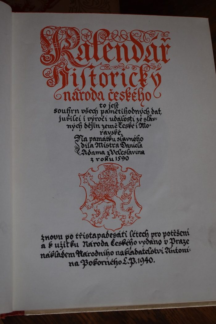 Originální a krásně zachovalé knihy - KALENDÁŘ HISTORICKÝ NÁRODA ČESKÉHO
