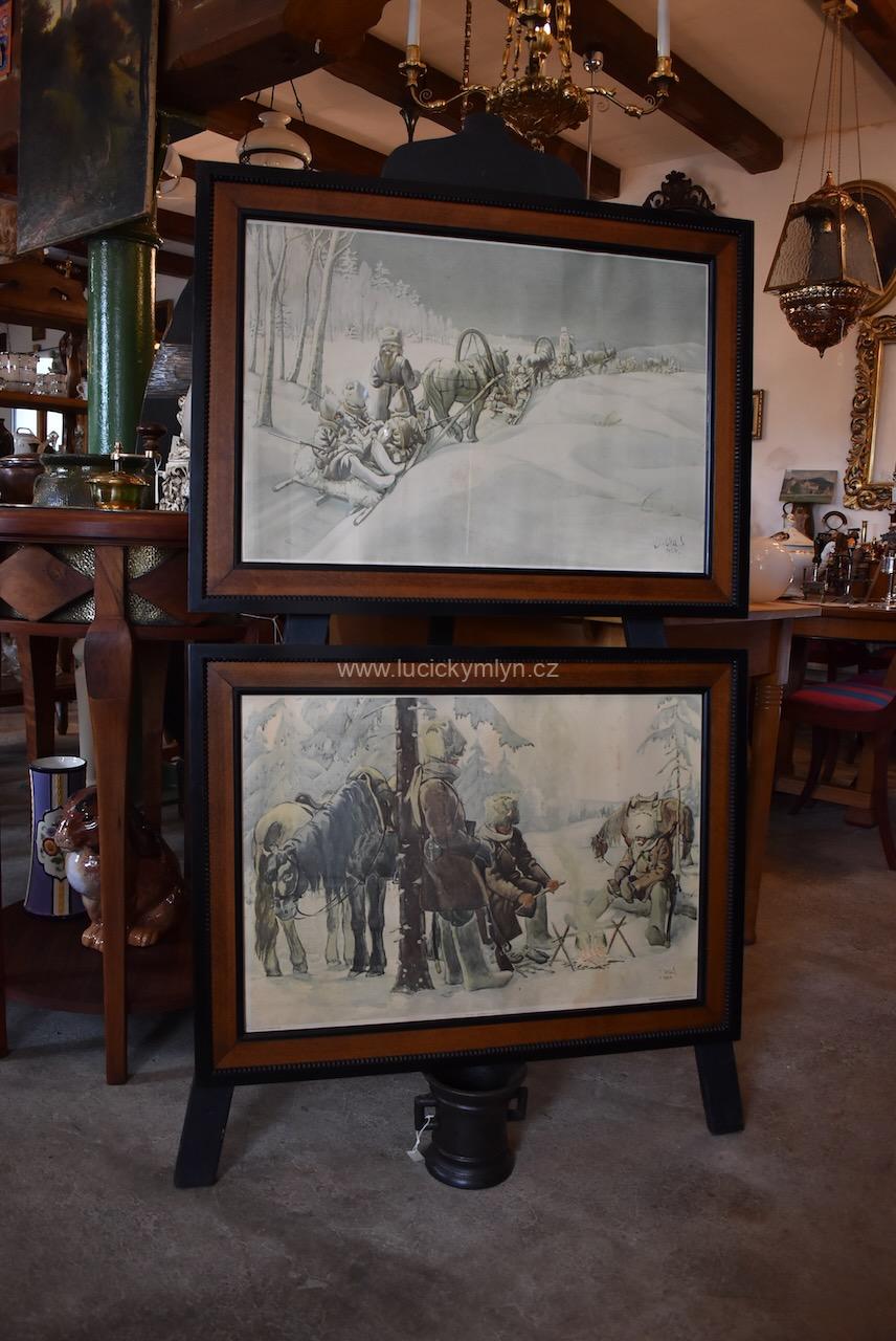 Hodnotné starožitné obrazy s československými legionáři v Rusku Hodnotné starožitné obrazy s československými legionáři v Rusku