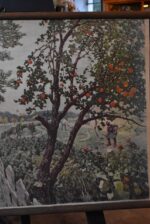 Tištěný plakát podzim v ovocném sadu
