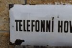 Smaltovaná retro cedule Telefonní hovorna