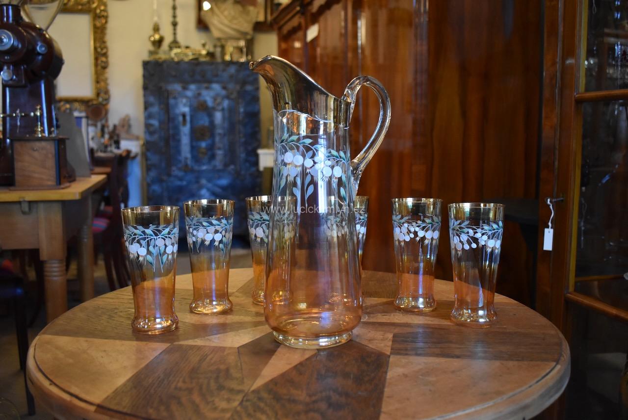 Starožitná secesní nápojová sada Starožitná secesní nápojová sada