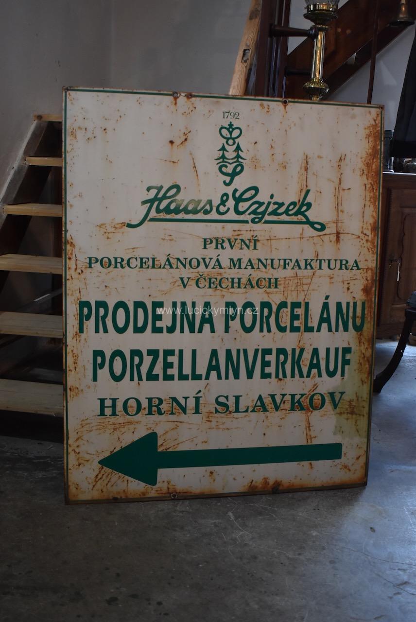 Velká historická cedule z porcelánky Velká historická cedule z porcelánky