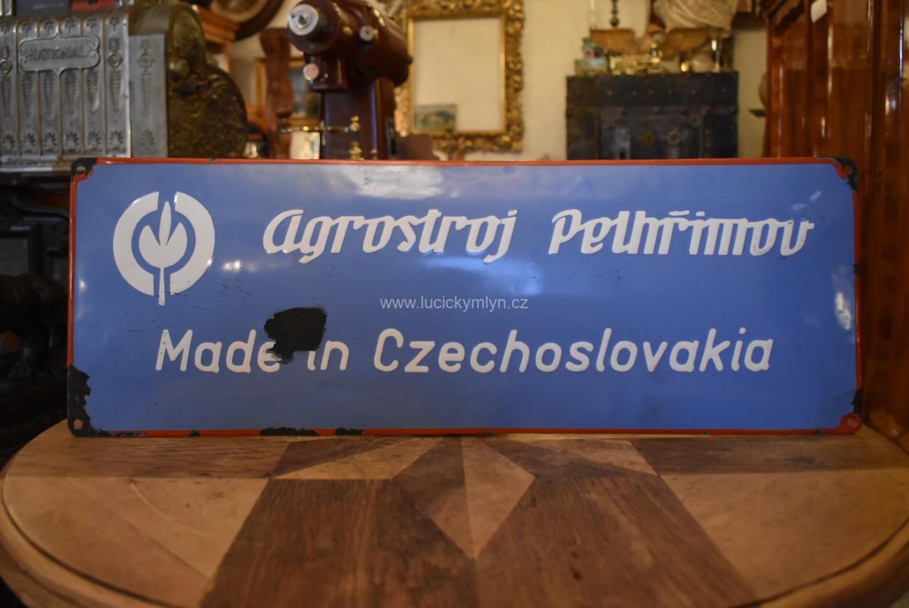 Starožitná cedule Agrostroj Pelhřimov Starožitná cedule Agrostroj Pelhřimov