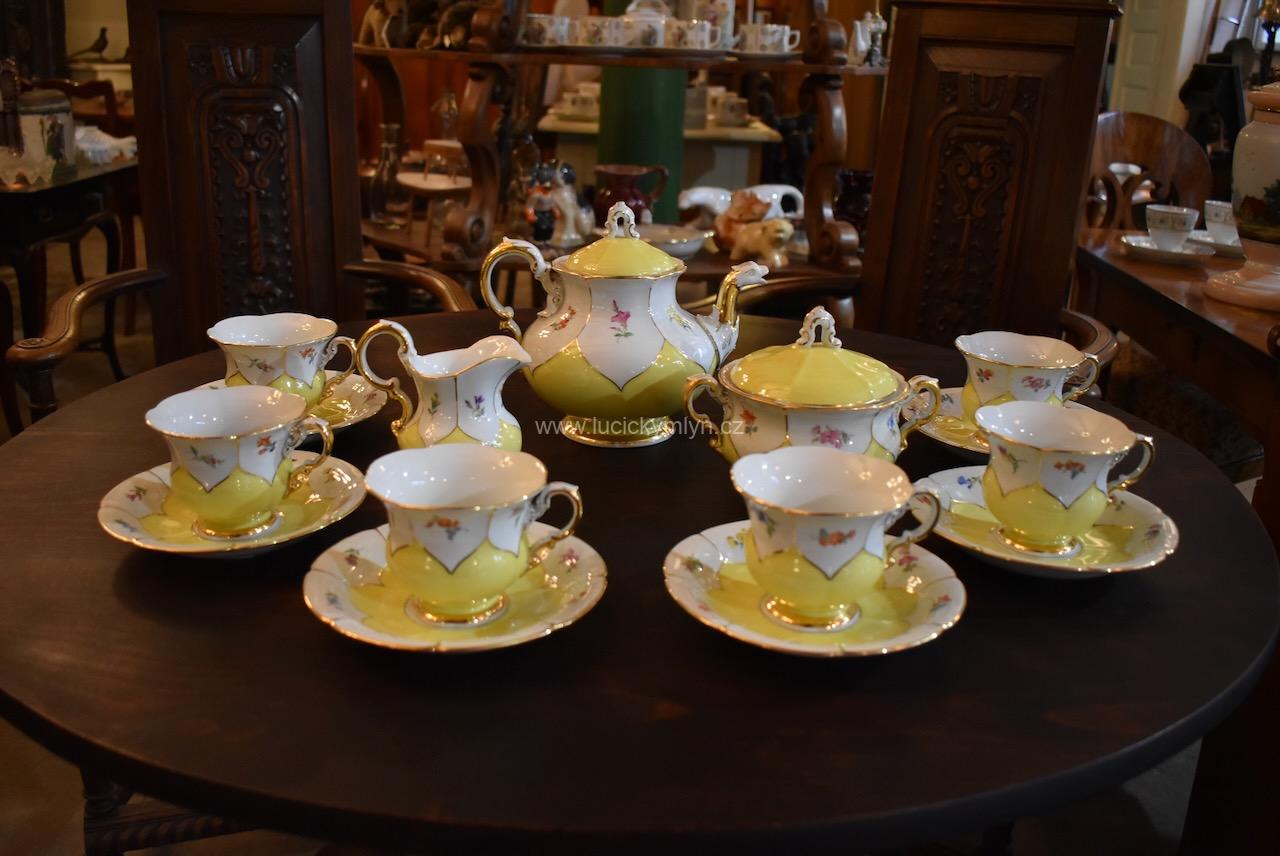 Krásný starožitný porcelánový servis na kávu či čaj Míšeň Krásný starožitný porcelánový servis na kávu či čaj Míšeň