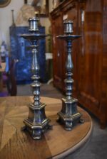 Hodnotné starožitné bronzové barokní svícny