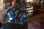Nevšední starožitná foukaná váza z čirého průsvitného skla
