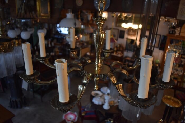 Starožitný svíčkový lustr na elektriku