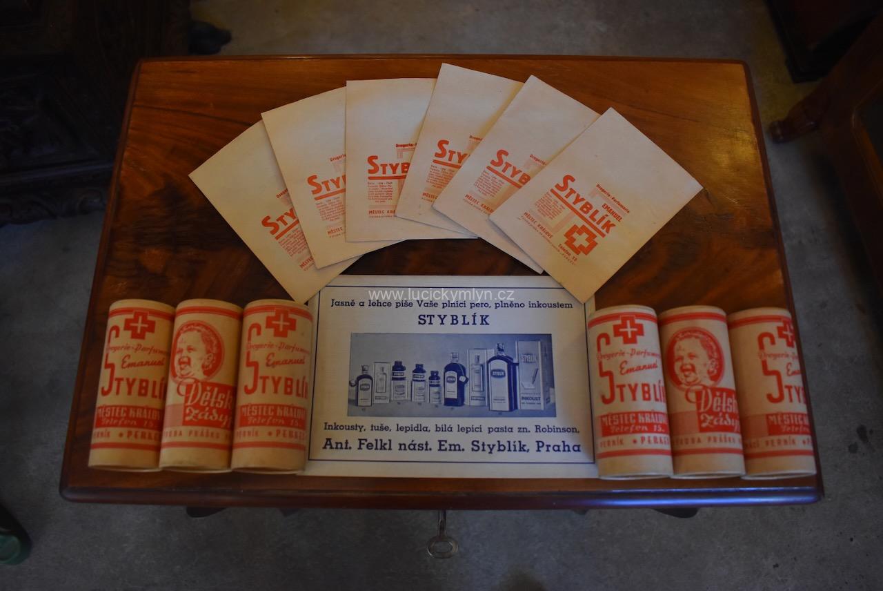 Historický obalový materiál Styblík Historický obalový materiál Styblík