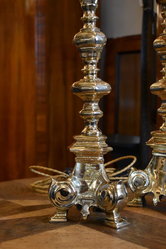 Starožitné bronzové barokní svícny