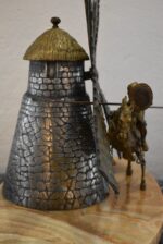 Originální starožitná dílo z litého bronzu - rytíř Don Quijote de la Mancha