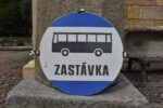 Kulatá smaltovaná cedule ZASTÁVKA